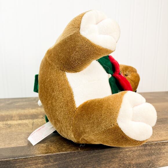 18” Vintage Christmas Velveteen Rabbit Plush Green Coat Commonwealth 1995 - Picture 2 of 8